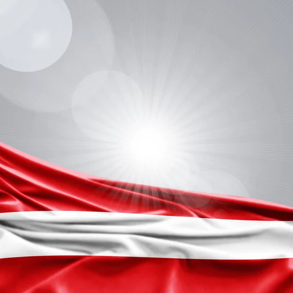 Österrikes Flagga Med Kopia Utrymme För Din Text Illustration — Stockfoto