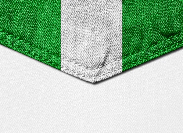 Bandiera Nigeria Con Spazio Copiare Testo Immagini Sfondo Bianco — Foto Stock