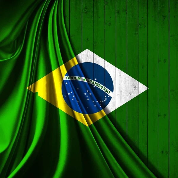 Brasilianische Flagge Mit Kopierplatz Für Text Oder Bilder — Stockfoto