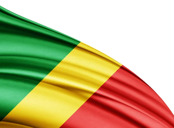 Kongo Cumhuriyeti Bayrağı Ile Kopya Alanı Metin Çizim Için — Stok fotoğraf