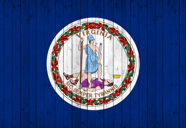 Virginia Flag Wooden Background Illustration — Stock Photo, Image