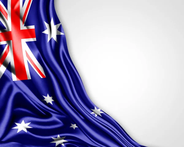 Flaga Australii Kopia Miejsce Tekst Białym Tle Ilustracja — Zdjęcie stockowe