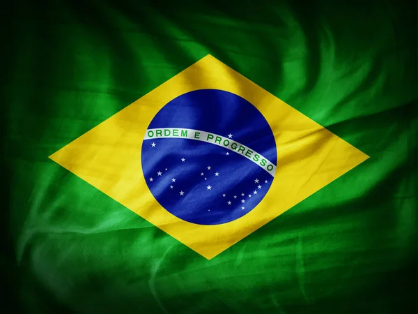 Vlag Van Brazilië Met Kopie Ruimte Voor Tekst Afbeeldingen — Stockfoto