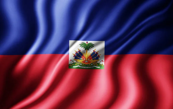 Bandiera Haiti Con Spazio Copia Del Testo Illustrazione — Foto Stock