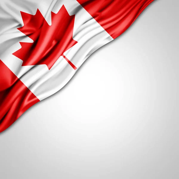 Bandera Canadá Con Espacio Copia Para Texto Sobre Fondo Blanco — Foto de Stock