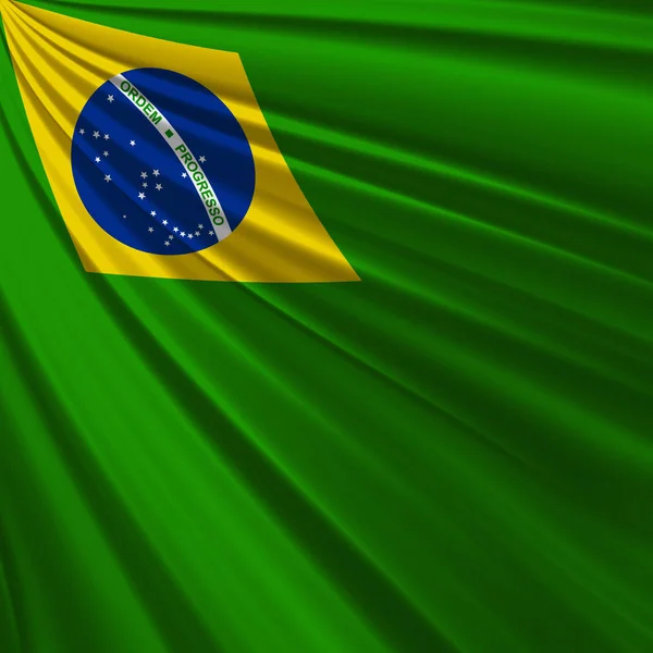 Brasilien Flagga Siden Med Copyspace För Din Text Eller Bilder — Stockfoto