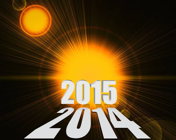 Feliz Año Nuevo 2015 Sol Fondo — Foto de Stock