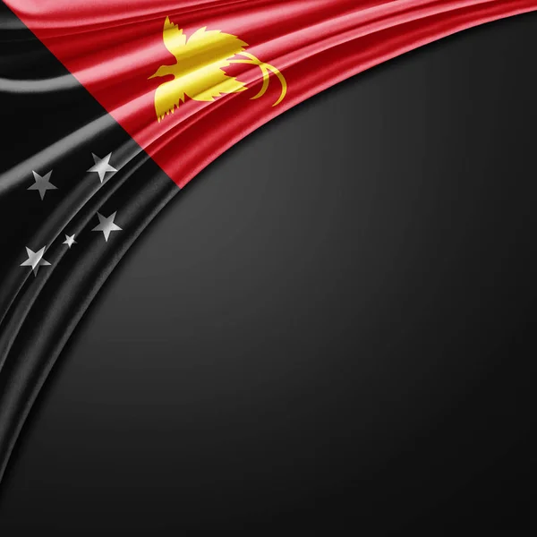 Vlag Van Nieuw Guinea Met Kopie Ruimte Voor Tekst Illustratie — Stockfoto