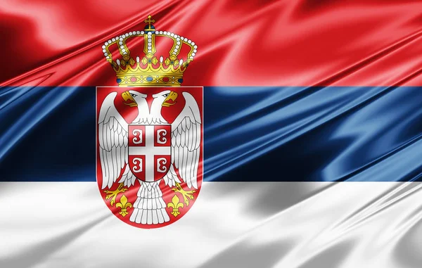 Serbias Flagg Med Kopiplass Til Tekst Illustrasjon – stockfoto