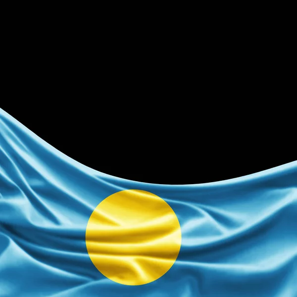 Vlag Van Palau Met Kopie Ruimte Voor Tekst Illustratie — Stockfoto