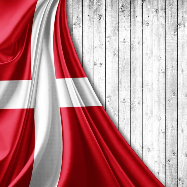 Danmark Flagga Med Kopia Utrymme För Din Text Illustration — Stockfoto