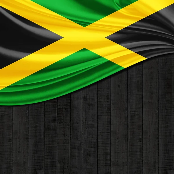 Vlag Van Jamaica Met Kopie Ruimte Voor Tekst Illustratie — Stockfoto