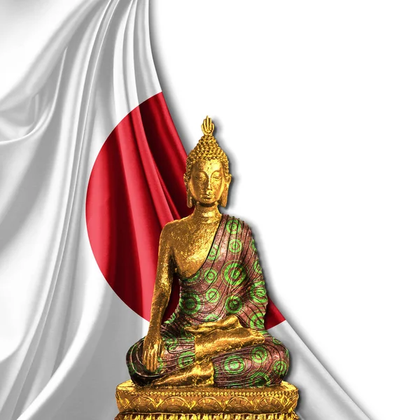 Estátua Buda Bandeira Japão Conceito Religioso Ilustração — Fotografia de Stock