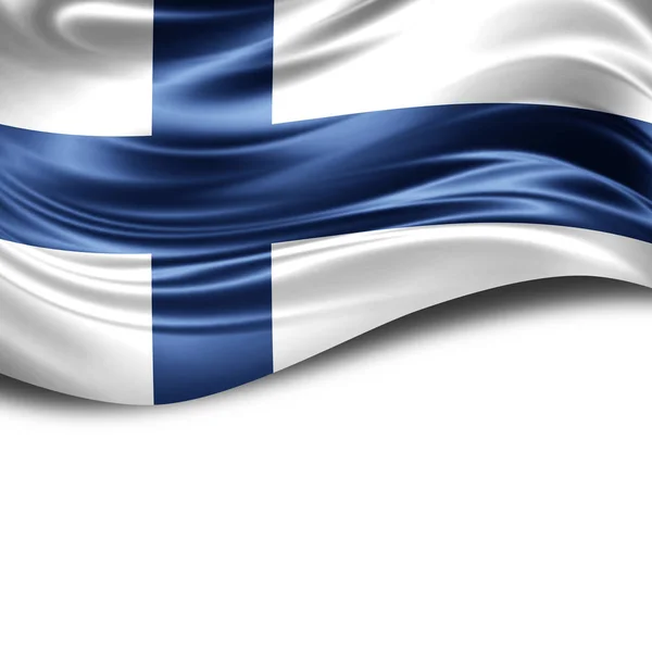 テキスト イラストのコピー スペースを持つフィンランドの旗 — ストック写真