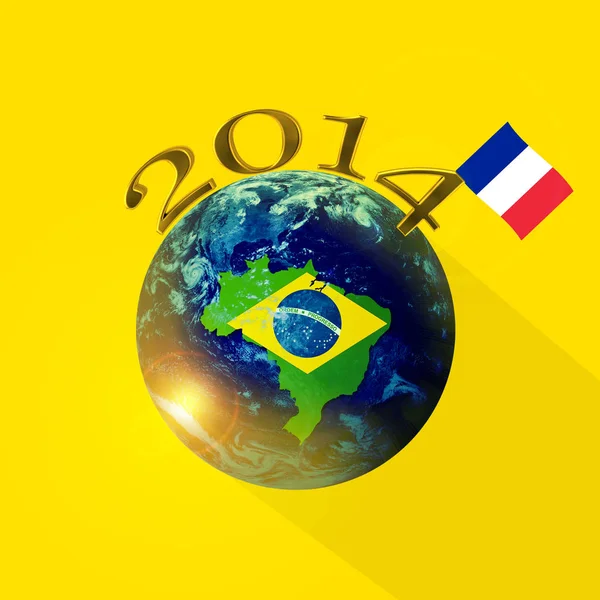 Brazília Térkép Franciaország Zászló Térkép Val Szöveg Vagy Képek Másolatát — Stock Fotó