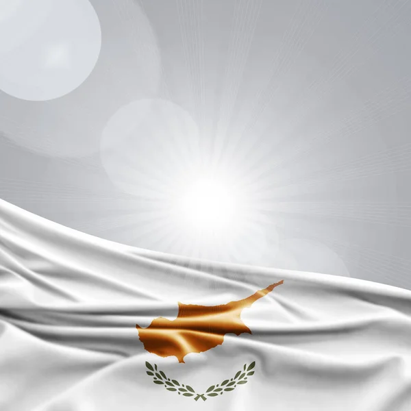 塞浦路斯国旗与复制空间为您的文本 — 图库照片