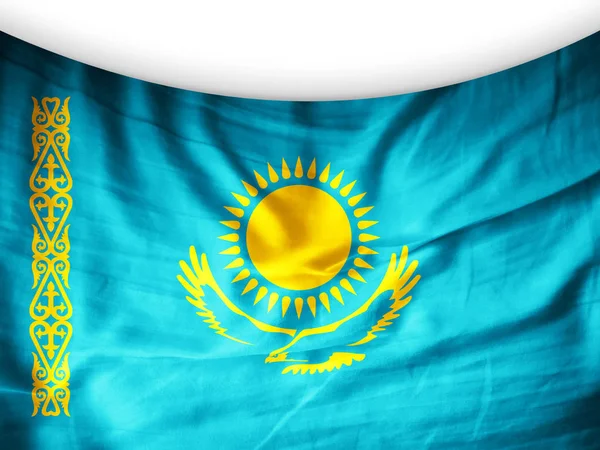 Vlag Van Kazachstan Met Kopie Ruimte Voor Tekst Illustratie — Stockfoto