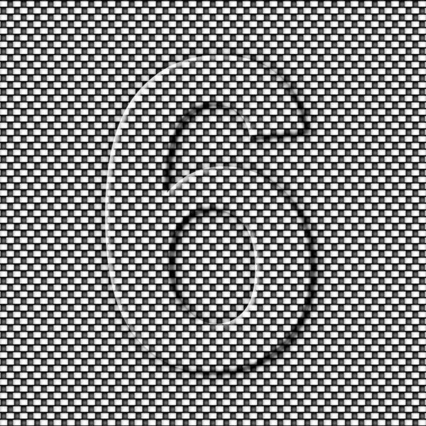 Шесть Цифр Черно Белом Оптическом Фоне — стоковое фото