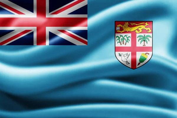 Vlag Van Fiji Met Kopie Ruimte Voor Tekst Illustratie — Stockfoto