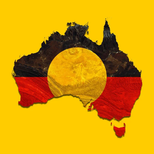 Bandera Aborigen Australia Con Espacio Copia Para Texto Imágenes — Foto de Stock