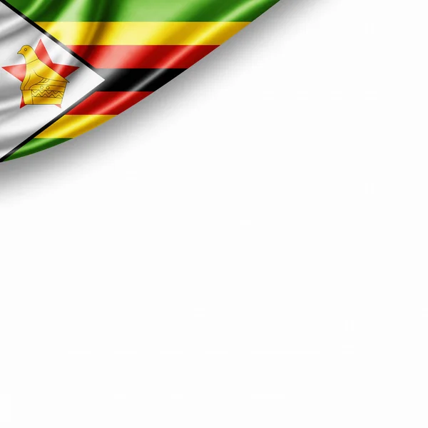 白背景 イラストにテキストのコピー スペースとジンバブエの旗 — ストック写真