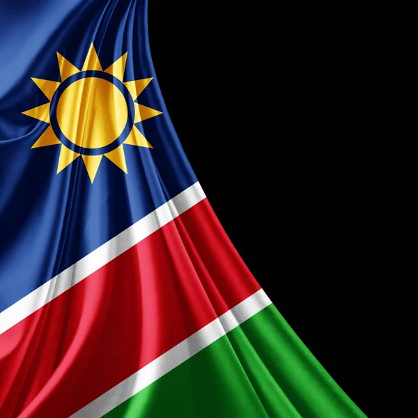 Vlag Van Namibië Met Kopie Ruimte Voor Tekst Illustratie — Stockfoto