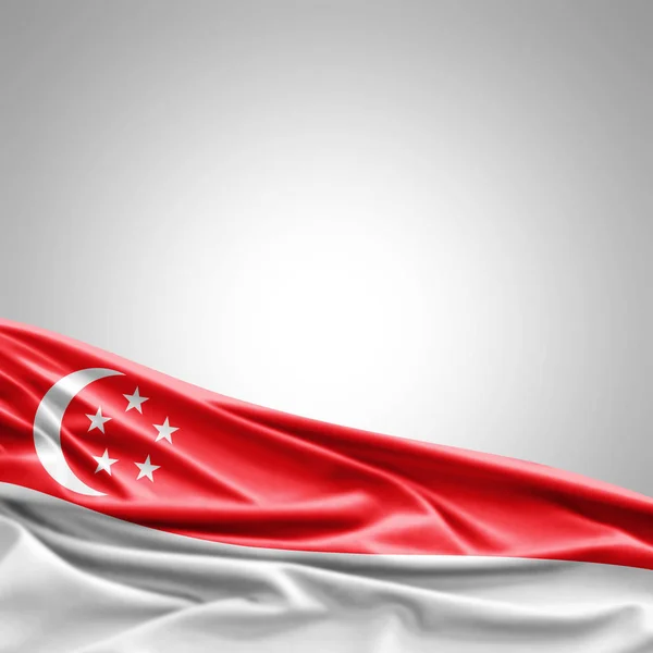 Flaga Singapuru Kopia Miejsce Twój Tekst Ilustracje — Zdjęcie stockowe
