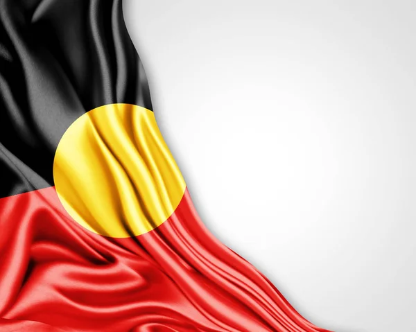 Bandera Australia Aborigen Con Espacio Copia Para Texto Ilustración — Foto de Stock