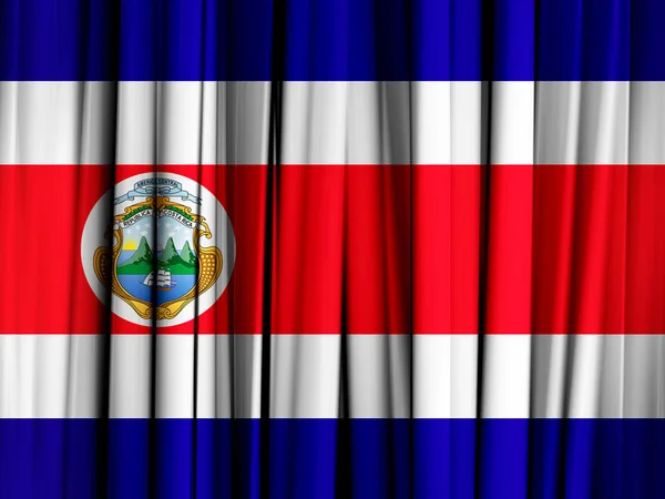 Vlag Van Costa Rica Met Kopie Ruimte Voor Tekst Illustratie — Stockfoto