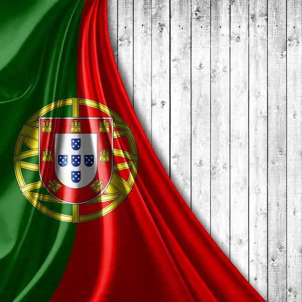 Portekiz Bayrağı Ile Kopya Alanı Metin Çizim Için — Stok fotoğraf