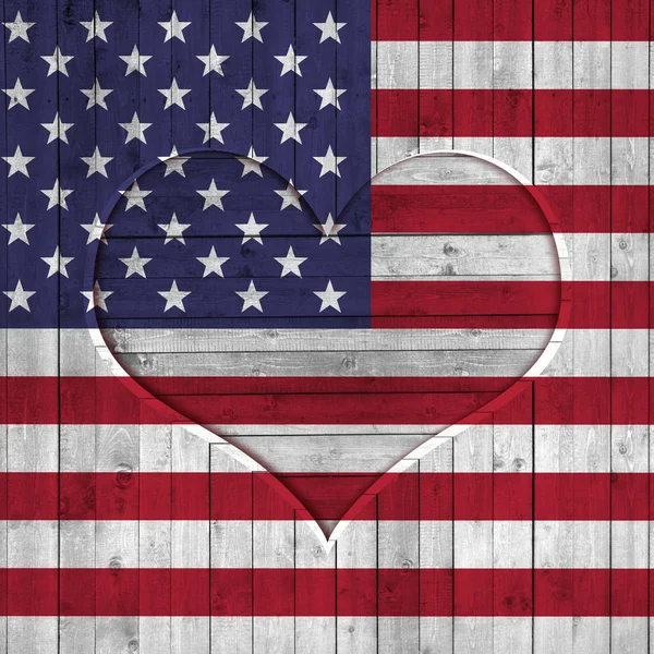 Usa Flag Heart Sign Copy Space Your Text Images — Stock Photo, Image