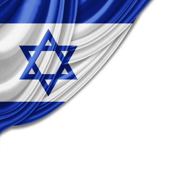 Σημαία Του Ισραήλ Αντίγραφο Χώρο Για Κείμενο Λευκό Φόντο Απεικόνιση — Φωτογραφία Αρχείου