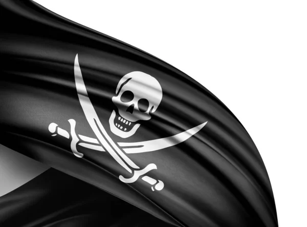 Piratenflagge Aus Stoff Textur Illustration — Stockfoto