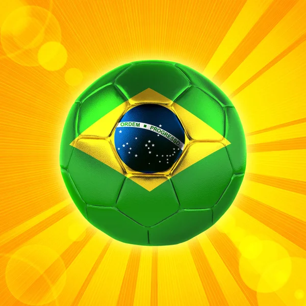 Soccer Ball Brazil Flag Copy Space Your Text Images — Stock Photo, Image