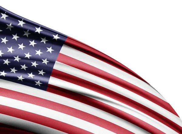 Flag Usa Copy Space Your Text White Background Illustration — Stock Photo, Image