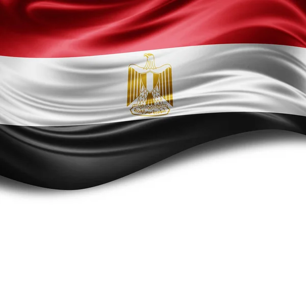 Flagge Ägyptens Mit Kopierplatz Für Ihren Text Auf Weißem Hintergrund — Stockfoto