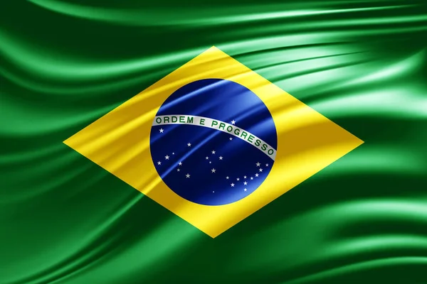 Brazilská Vlajka Kopií Prostor Pro Ilustraci Textu — Stock fotografie