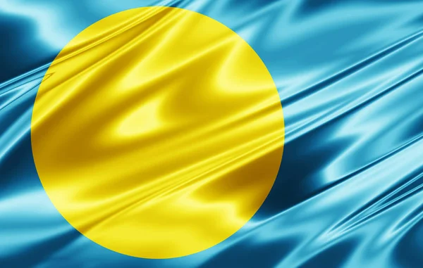 Vlag Van Palau Met Kopie Ruimte Voor Tekst Illustratie — Stockfoto