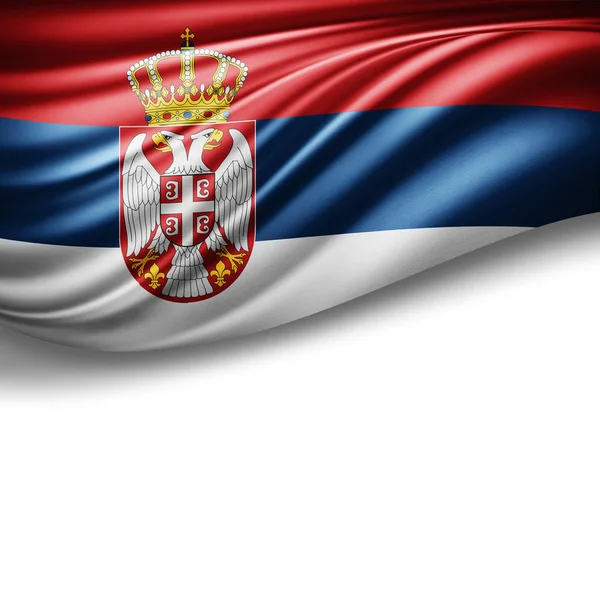 テキスト イラストのコピー スペースを持つセルビアの旗 — ストック写真