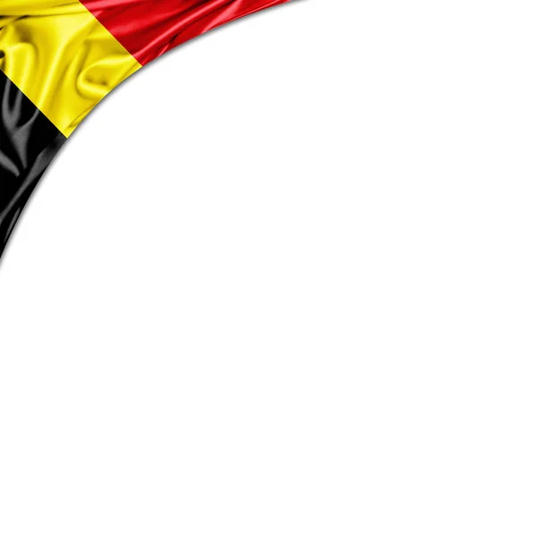 Flagge Belgiens Mit Kopierplatz Für Ihren Text Auf Weißem Hintergrund — Stockfoto