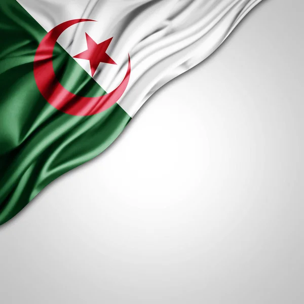 テキスト イラストのコピー スペースを持つアルジェリアの旗 — ストック写真