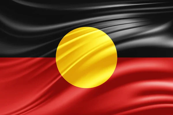 Bandera Australia Aborigen Con Espacio Copia Para Texto Ilustración — Foto de Stock