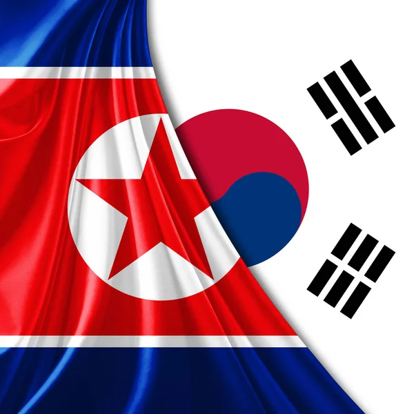  Kuzey Kore bayrağı ve Güney Kore bayrağı arka plan