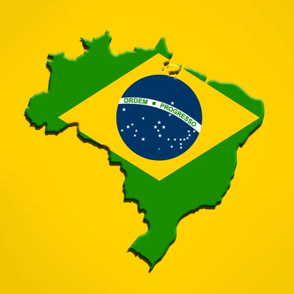 Brasilianische Flagge Mit Kopierplatz Für Text Oder Bilder — Stockfoto