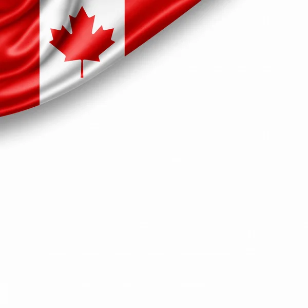 Bandera Canadá Con Espacio Copia Para Texto Sobre Fondo Blanco —  Fotos de Stock