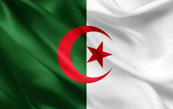 Drapeau Algérie Avec Espace Copie Pour Votre Texte Illustration — Photo