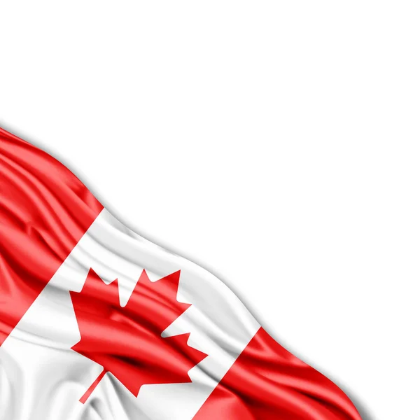 白背景 イラストにテキストのコピー スペースとカナダの旗 — ストック写真