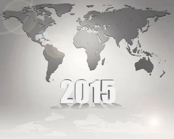 Feliz Año Nuevo 2015 Mapa Del Mundo — Foto de Stock