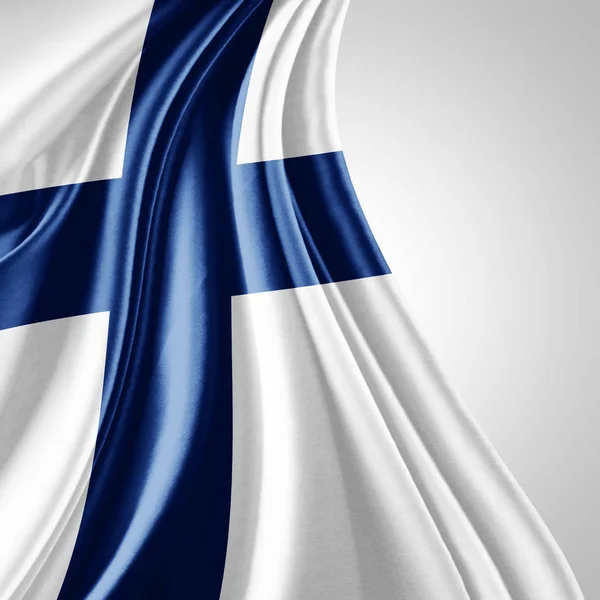 Bandiera Della Finlandia Con Spazio Copia Del Testo Illustrazione — Foto Stock