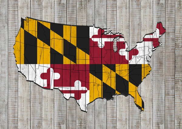 Флаг штата Мэриленд с местом для копирования текста или изображений
 